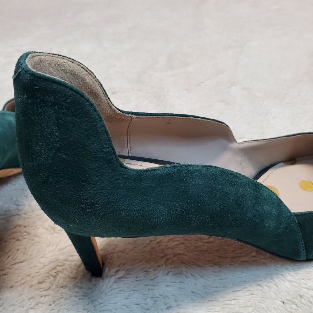 Women's Teal Suede Pointed-Toe D'Orsay Pumps - Picture 10 of 12